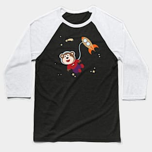 Space monkey or astronaut in a space suit with cartoon style Baseball T-Shirt